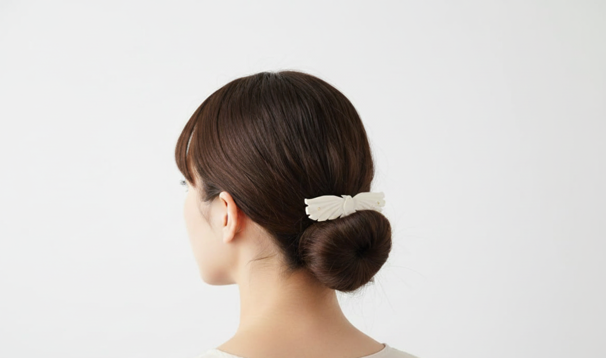 Handcrafted White Marbal Beaded Floral Jewelry Set with Necklace, Earrings, Bracelet & Hair Clip - Image 4