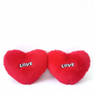 Cute Red Heart Soft Toy – Love Printed Plush Cushion for Gifting