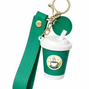 Coffee Cup Keychain with Strap – Cute Mini Cup Stylish Key Ring for Bags & Gifts