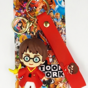 Cute Cartoon Character Keychain with Strap – Premium Silicone Key Ring for Kids, Gifts & Daily Use