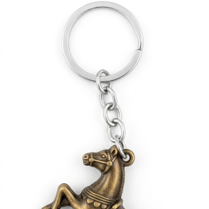 Vintage Horse Metal Keychain – Premium Antique Style Key Ring for Car, Bike & Gift